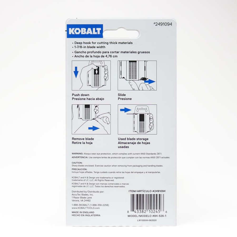 Kobalt Carbon Steel Hook Utility Razor Blade(5-Pack) in the